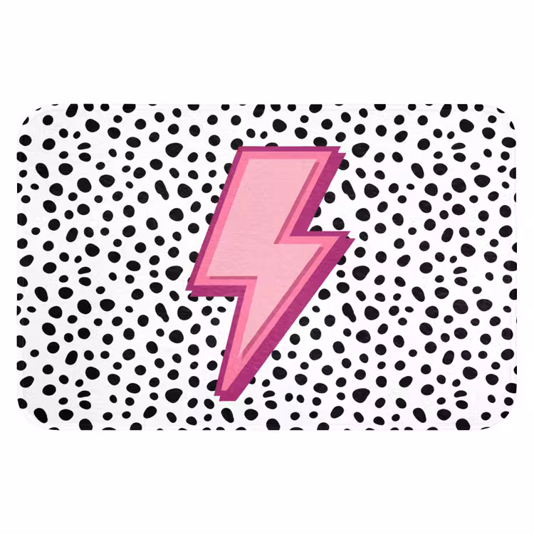 WC Mat - Bliksem - Roze - Stippen — 1