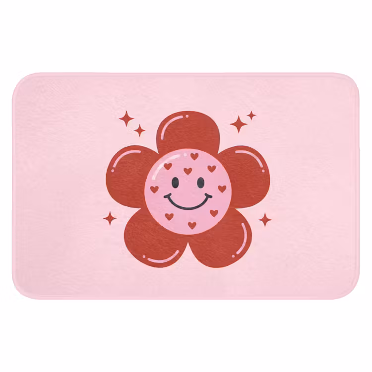 WC Mat - Bloem - Roze - Hartjes — 1