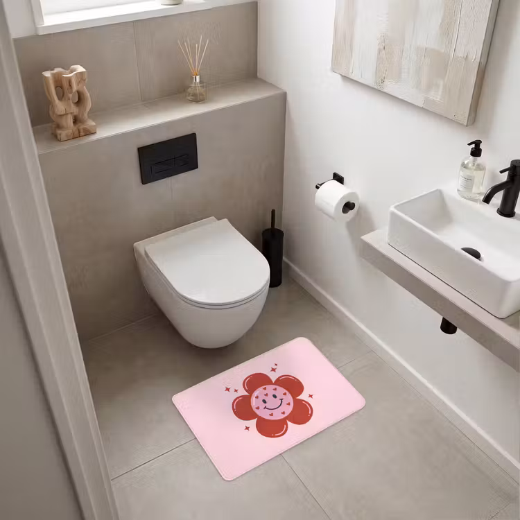 WC Mat - Bloem - Roze - Hartjes — 6