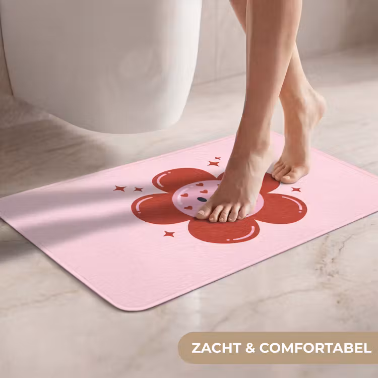 WC Mat - Bloem - Roze - Hartjes — 7