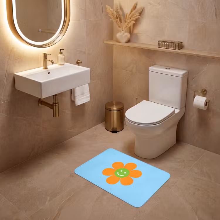 WC Mat - Bloem - Smiley - Kleurrijk — 4