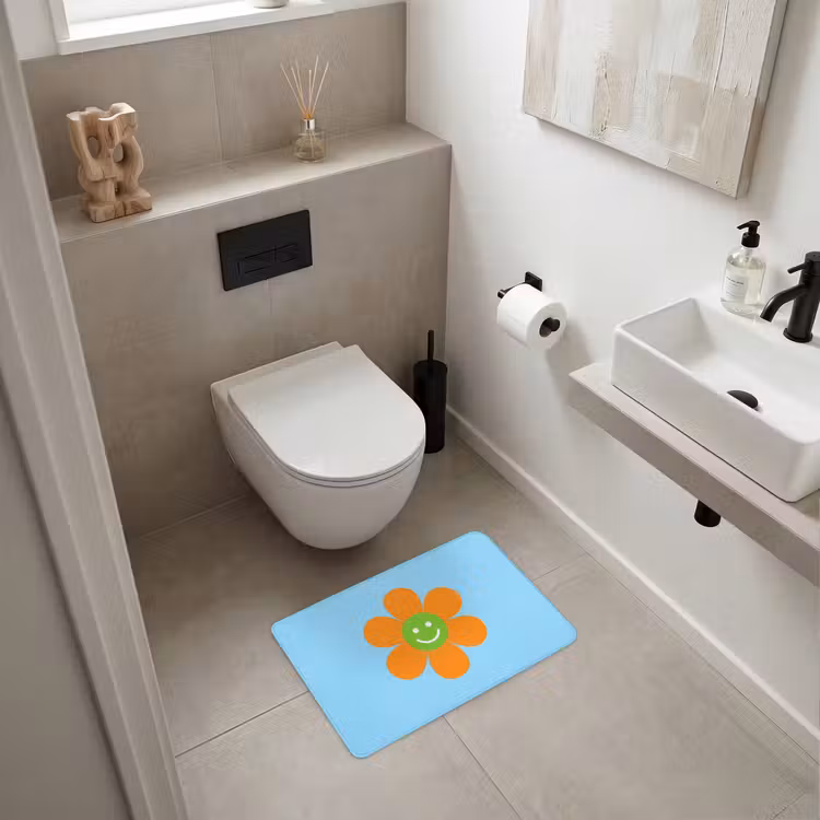 WC Mat - Bloem - Smiley - Kleurrijk — 6