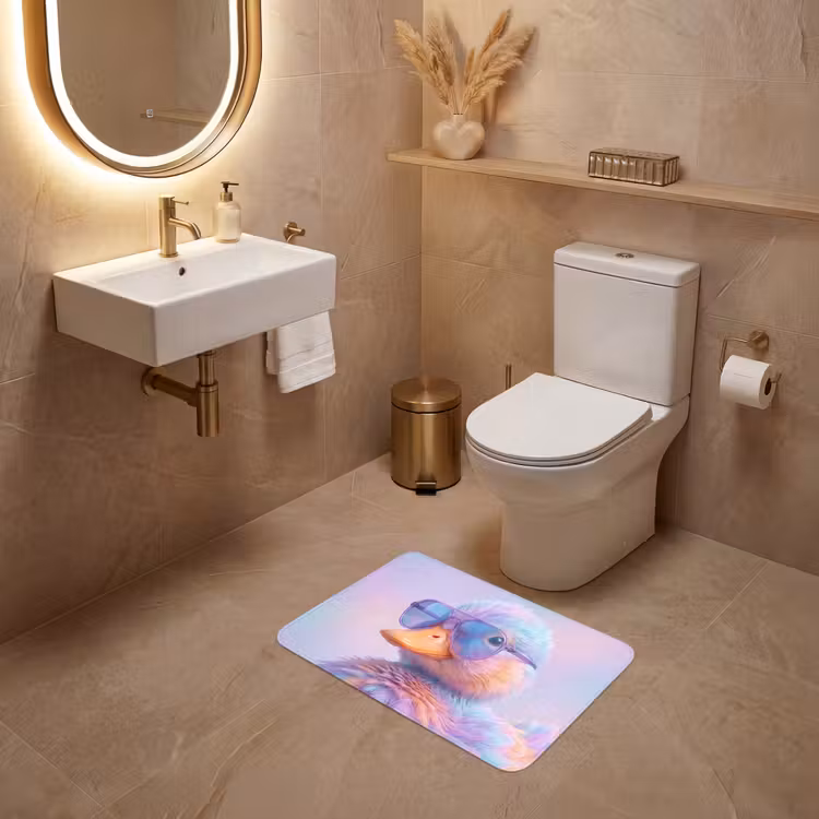 WC Mat - Eend - bril - Pastel — 4