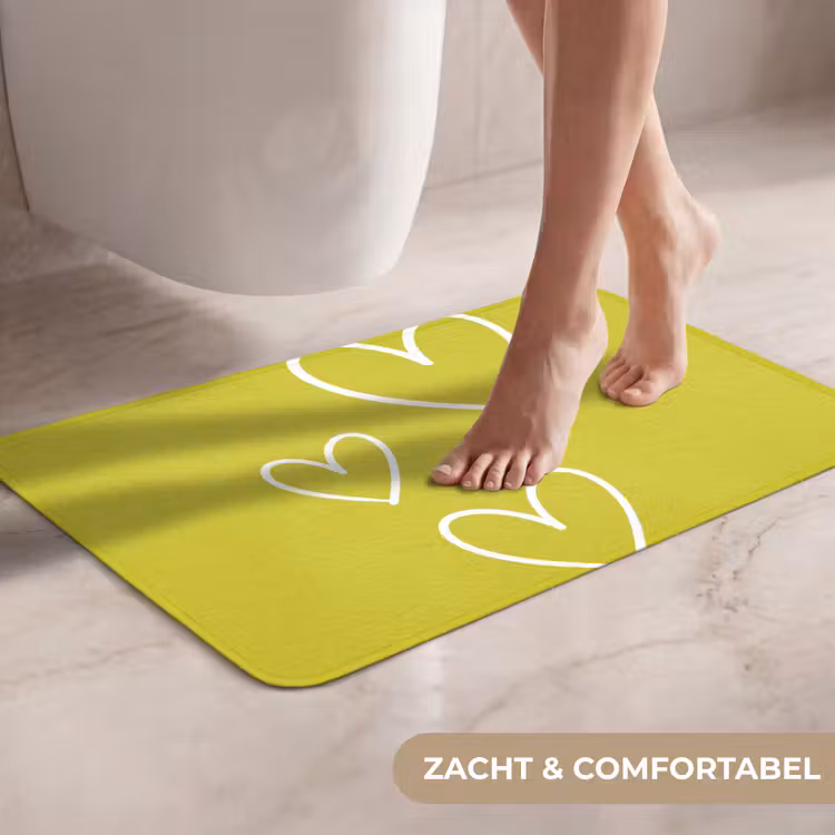 WC Mat - Groen - Hartjes - Wit — 7