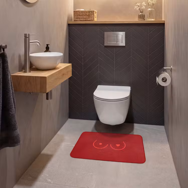 WC Mat - Minimalistisch - Lijnillustratie - Rood — 2