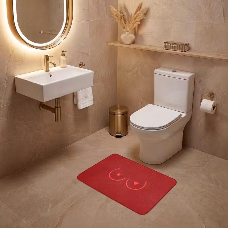 WC Mat - Minimalistisch - Lijnillustratie - Rood — 4