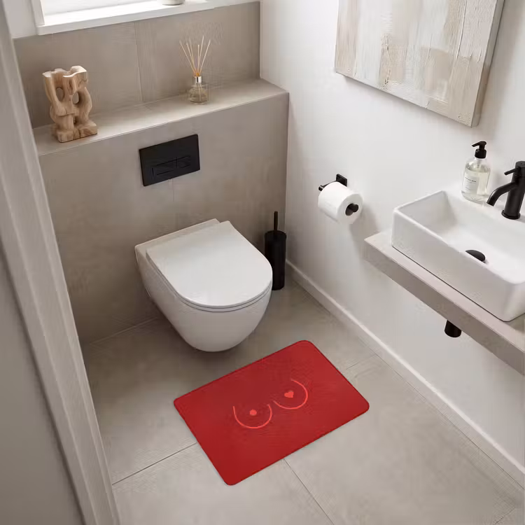 WC Mat - Minimalistisch - Lijnillustratie - Rood — 6