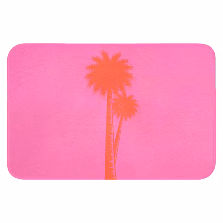 WC Mat - Palmbomen - Modern - Roze — 1