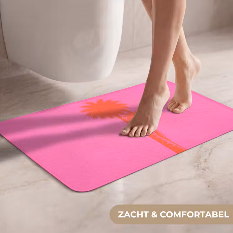 WC Mat - Palmbomen - Modern - Roze — 7