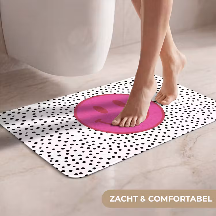 WC Mat - Smiley - Roze - Stippen — 7
