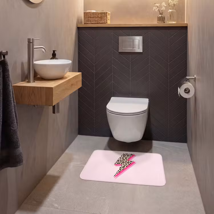 WC Mat - Stippen - Roze - Bliksem — 2