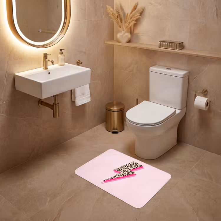 WC Mat - Stippen - Roze - Bliksem — 4