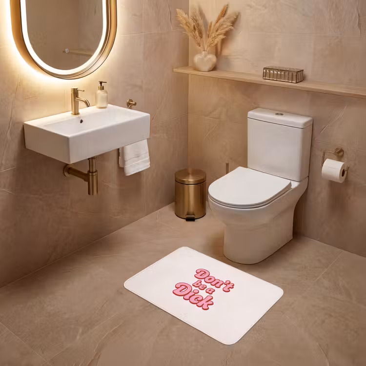 WC Mat - Tekst - Boodschap - Roze — 4