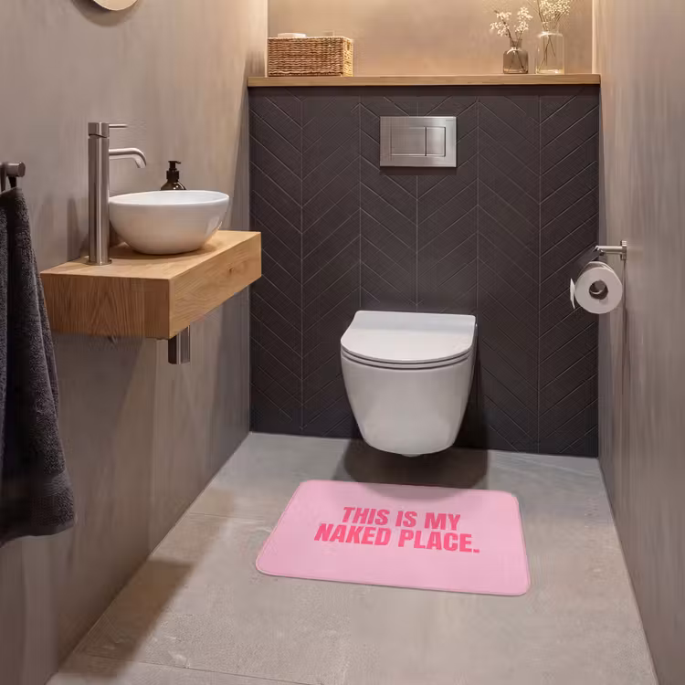 WC Mat - Tekst - Modern - Roze — 2