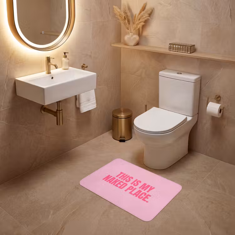 WC Mat - Tekst - Modern - Roze — 4