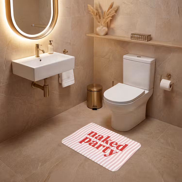 WC Mat - Tekst - Modern - Strepen — 4