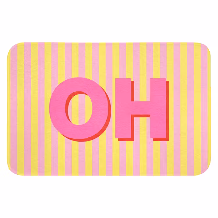 WC Mat - Tekst - Strepen - Roze — 1