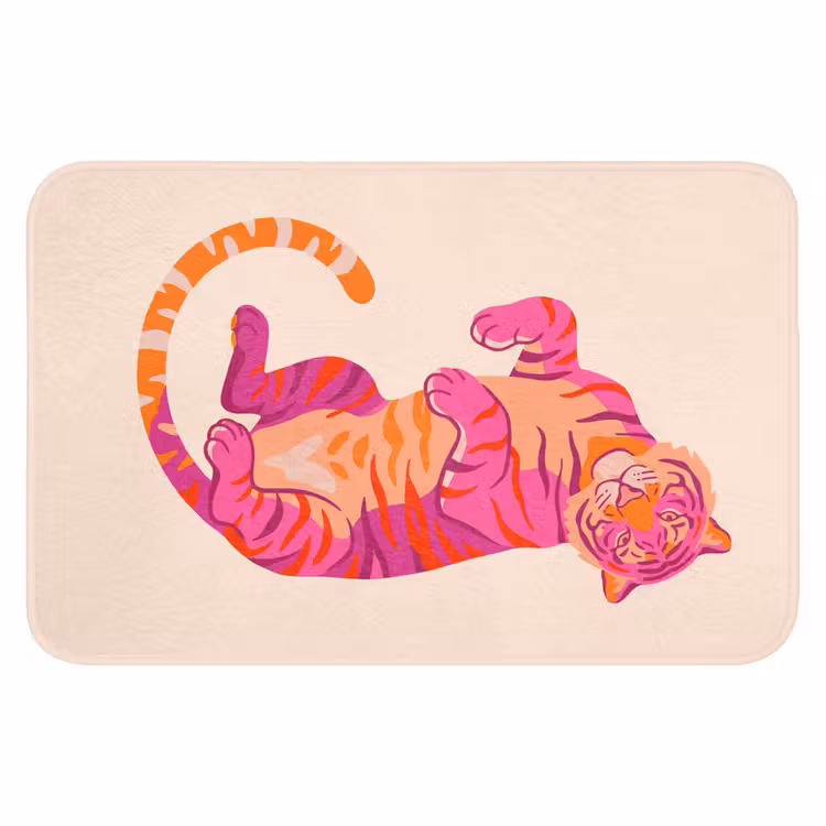 WC Mat - Tijger - Roze - Oranje — 1