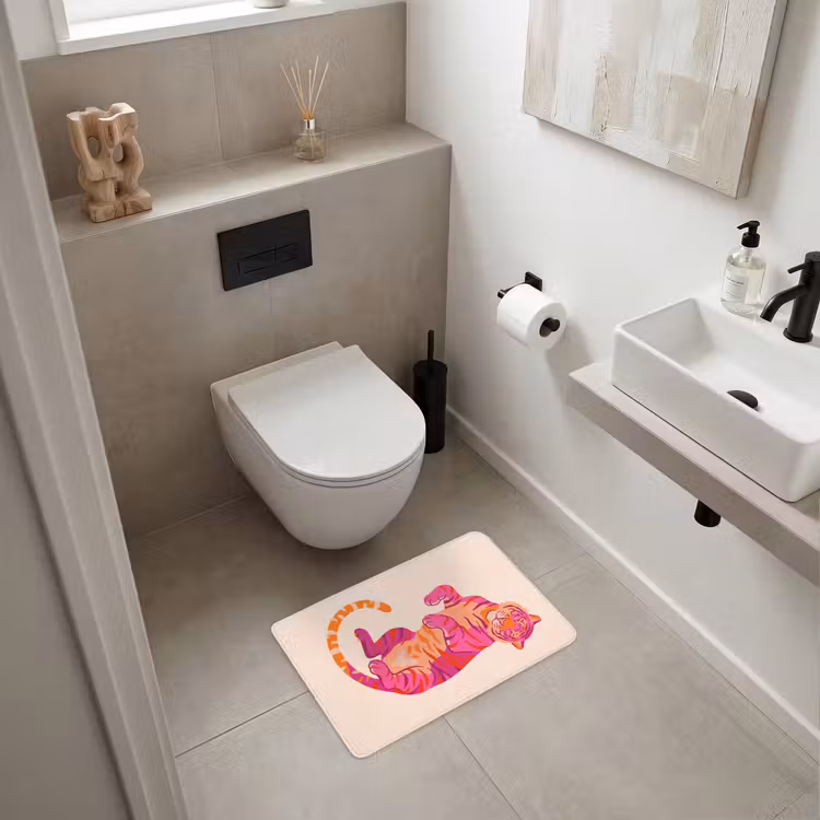 WC Mat - Tijger - Roze - Oranje — 6