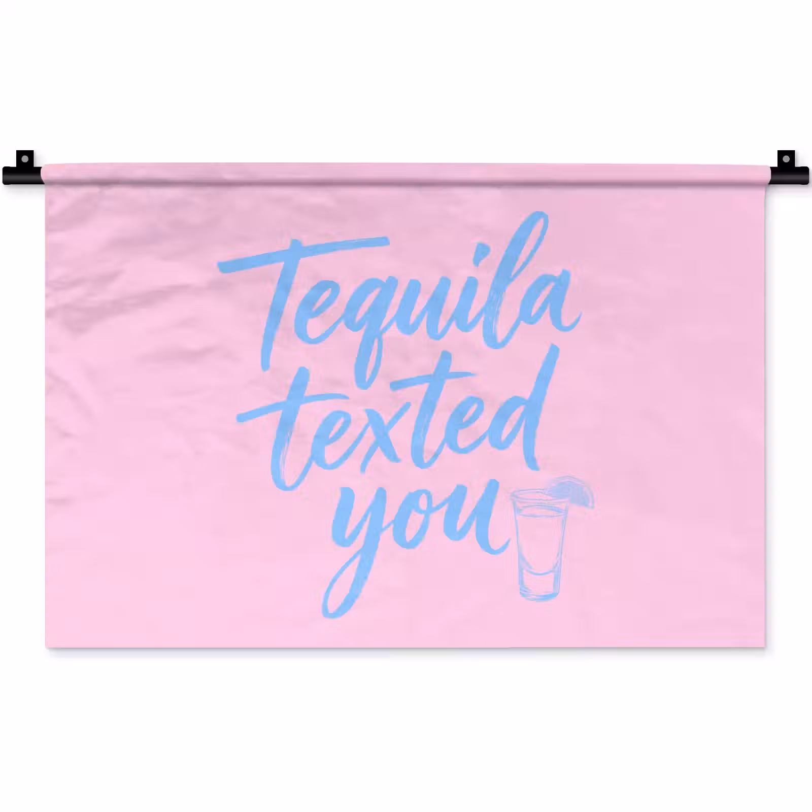 Wandkleed - Tequila texted you - Roze - Blauw — 1