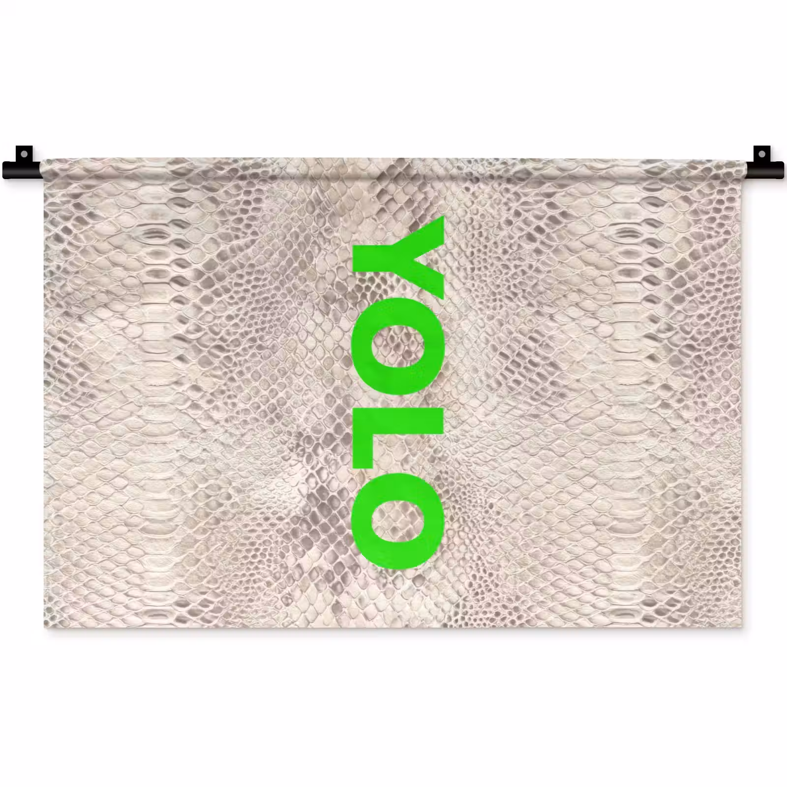Wandkleed - YOLO - Groen - Neon - Slangenprnt — 1