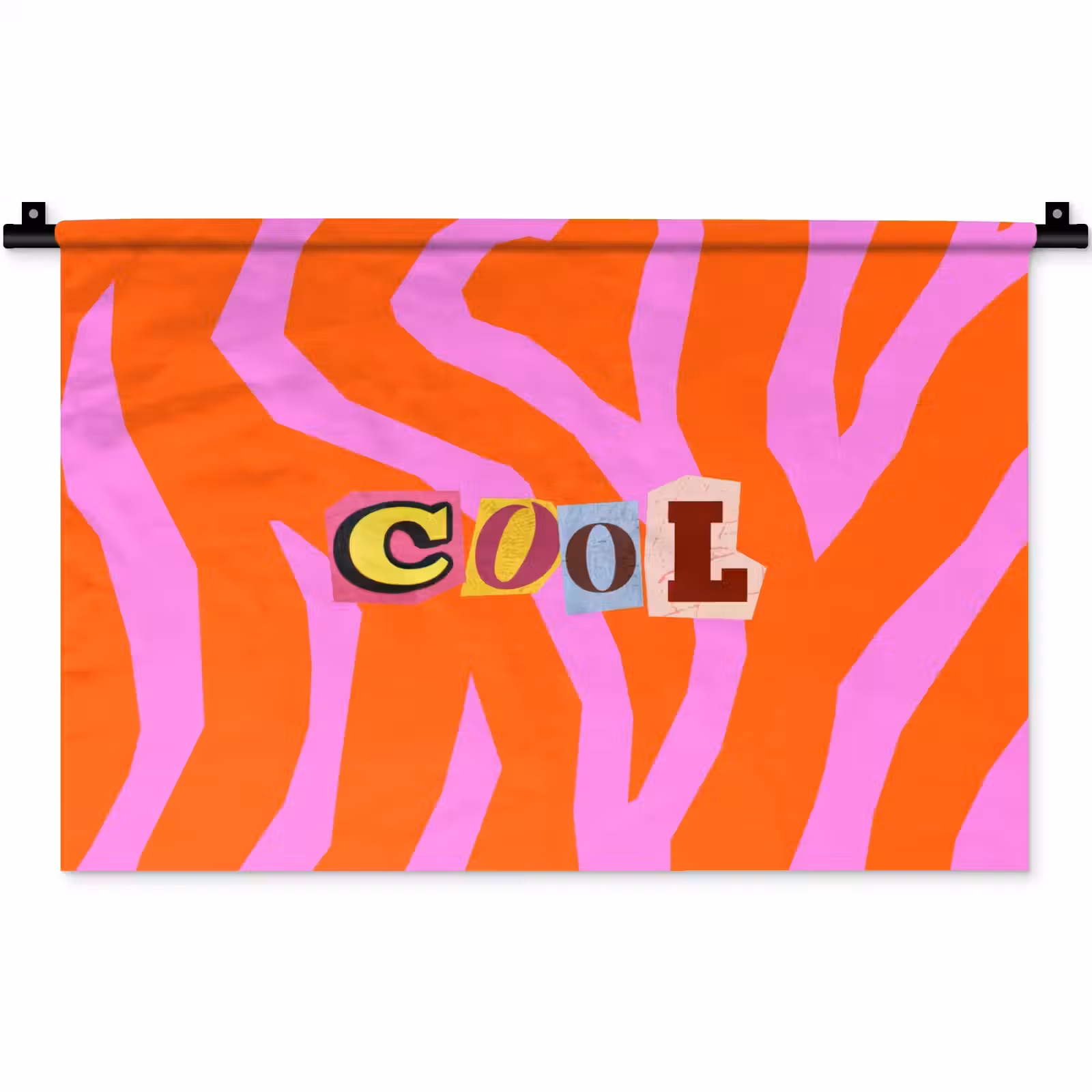 Wandkleed - Zebraprint - Grafisch - COOL - Oranje — 1