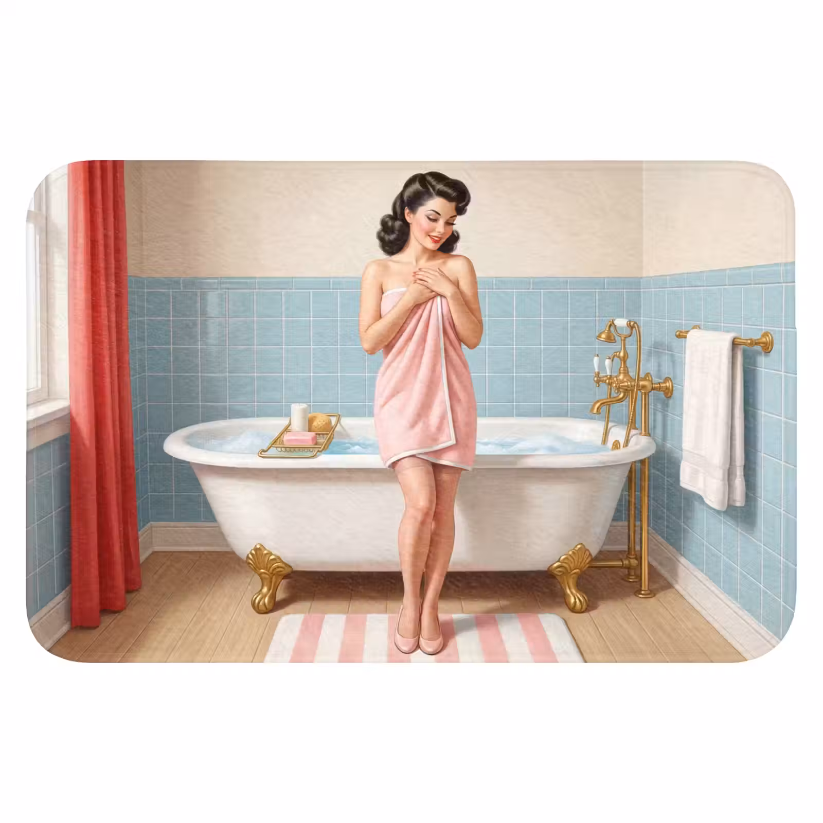 WC Mat - Badkamer - Vrouw - Roze — 1