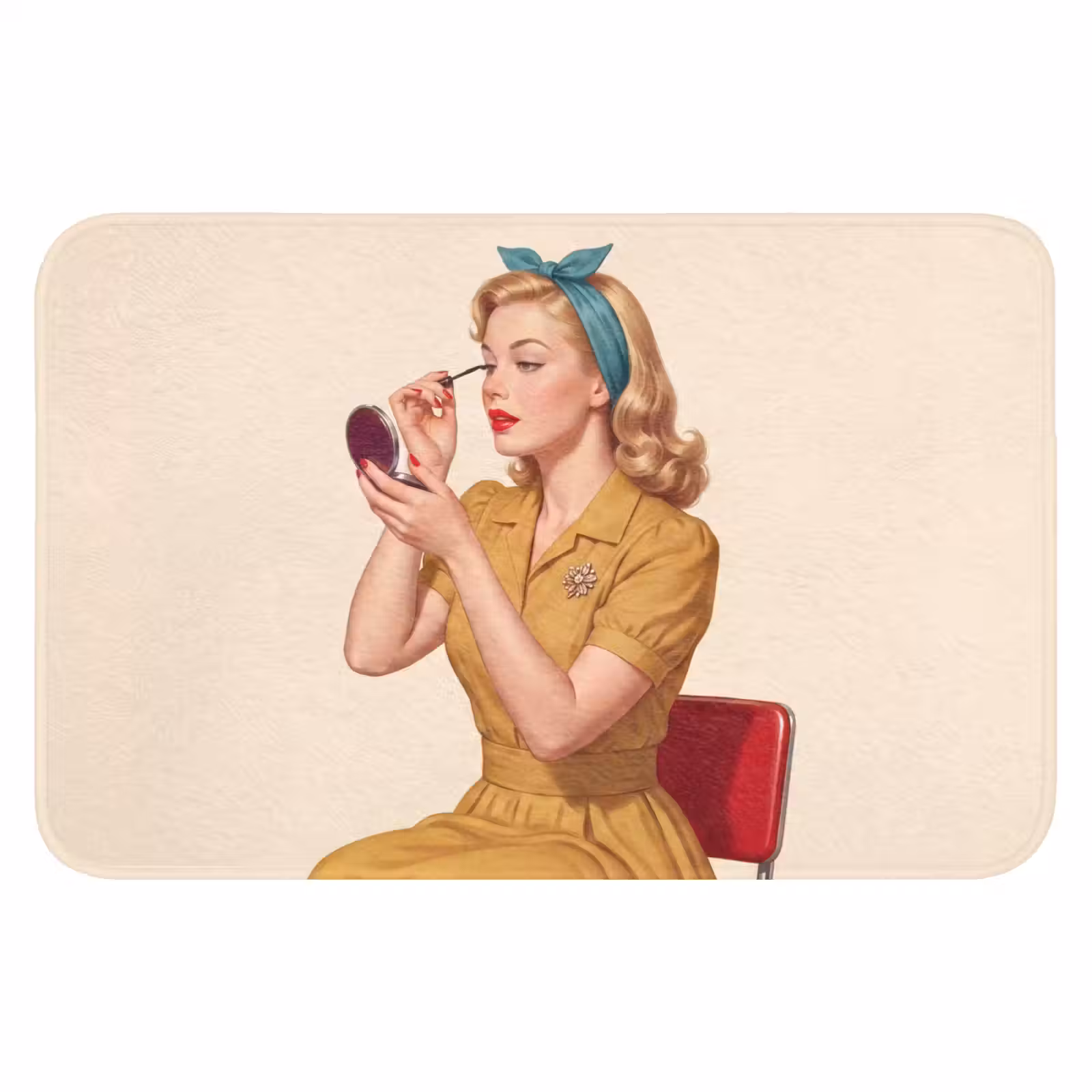 WC Mat - Illustratie - Mascara - Vrouw - Geel — 1