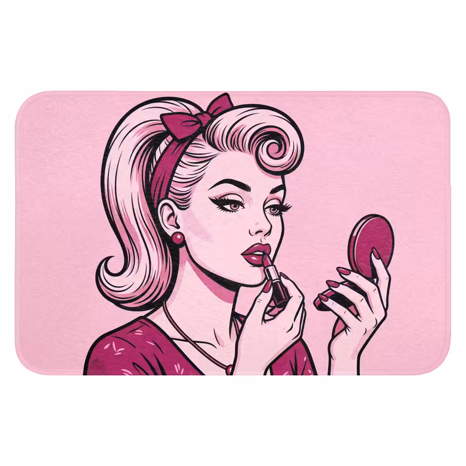 WC Mat - Vintage - Vrouw - Roze — 1