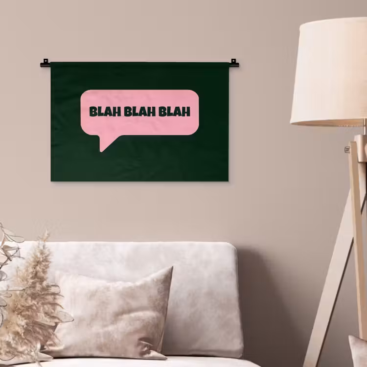Wandkleed - Tekstwolk - BLAH BLAH BLAH - Roze — 2