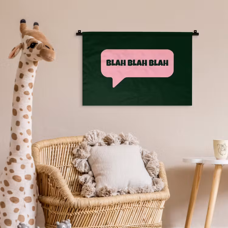 Wandkleed - Tekstwolk - BLAH BLAH BLAH - Roze — 5