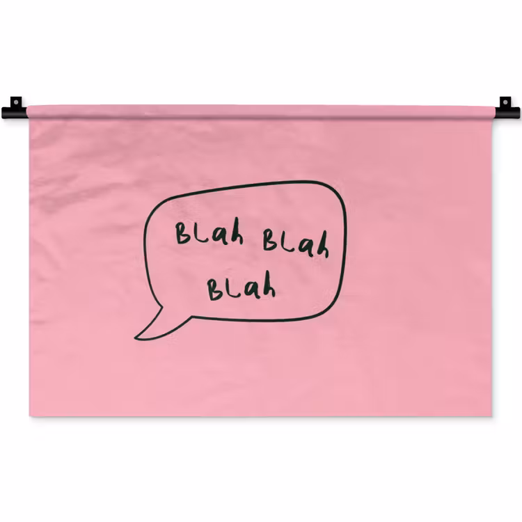 Wandkleed - Tekstwolkje - BLAH BLAH BLAH - Roze — 1