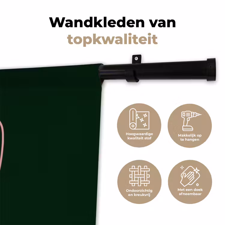 Wandkleed - Tekstwolkje - Donkergroen - BLAH BLAH BLAH — 3