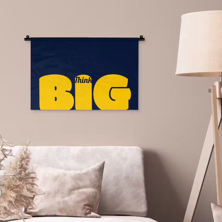 Wandkleed - Think big - Blauw - Geel — 2