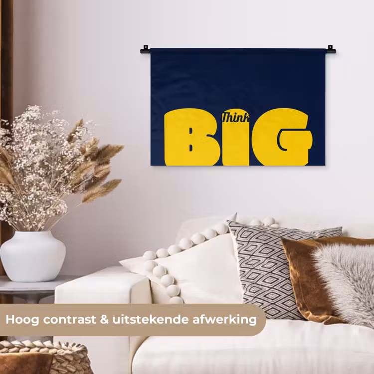 Wandkleed - Think big - Blauw - Geel — 4