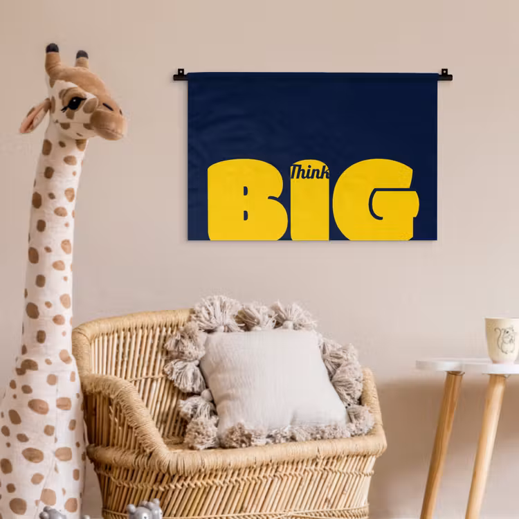 Wandkleed - Think big - Blauw - Geel — 5
