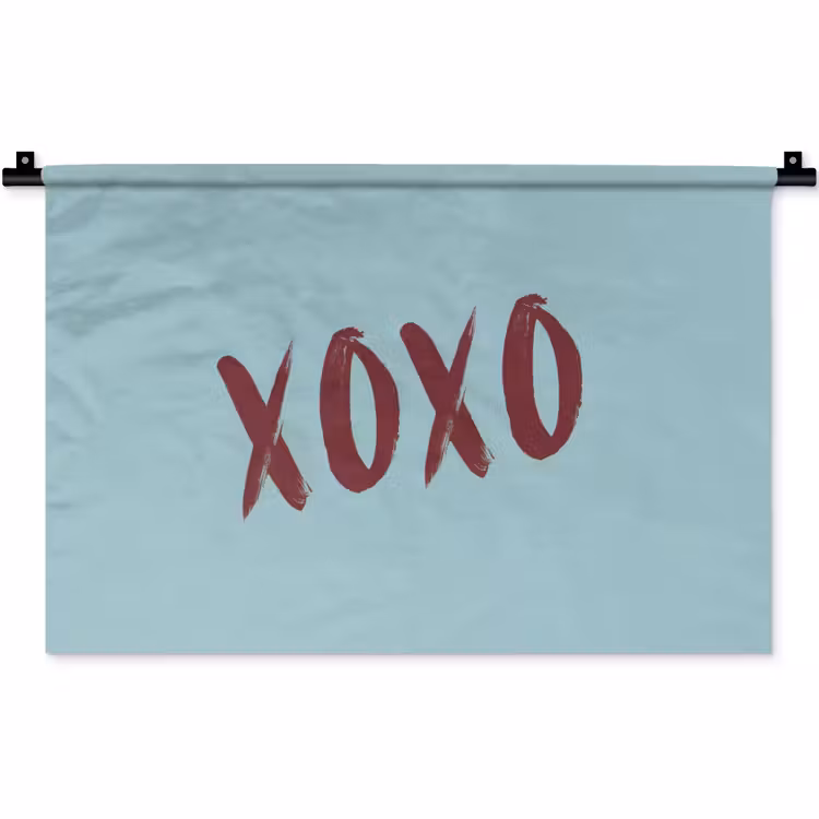 Wandkleed - XOXO - Blauw - Rood — 1