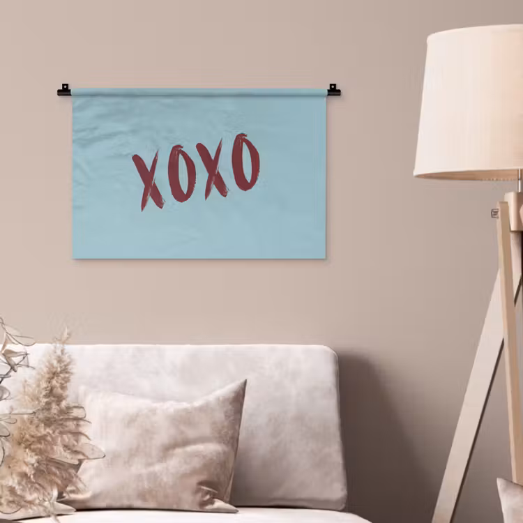 Wandkleed - XOXO - Blauw - Rood — 2