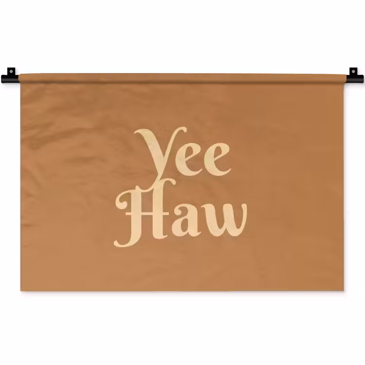 Wandkleed - Yee haw - Bruin - Minimalistisch — 1