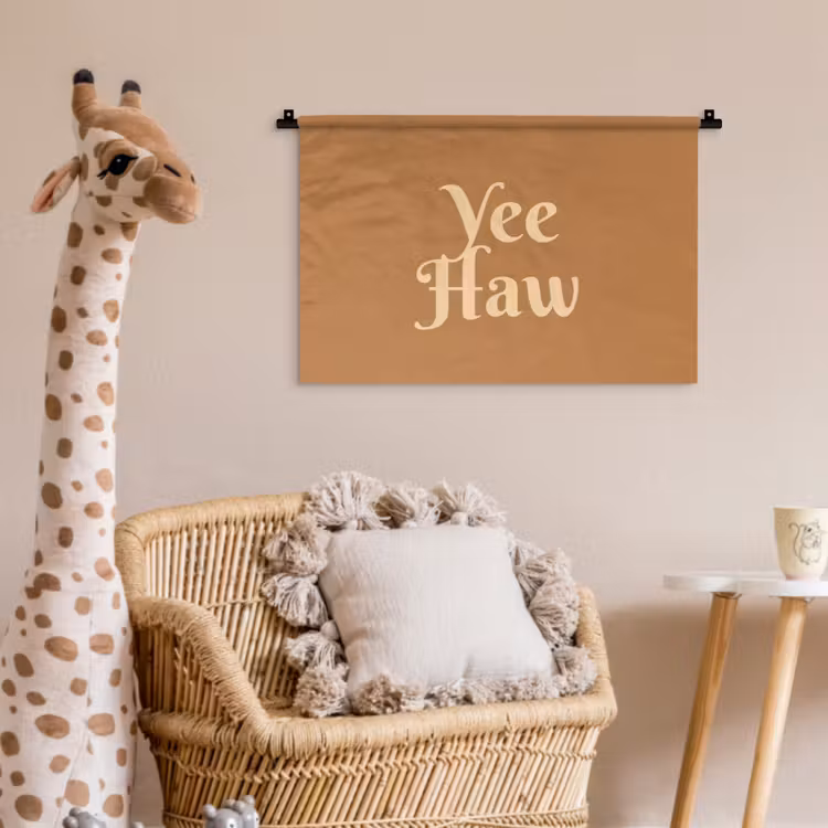 Wandkleed - Yee haw - Bruin - Minimalistisch — 5