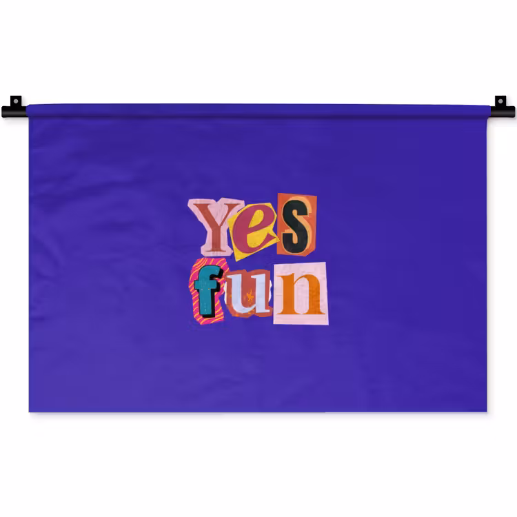 Wandkleed - Yes fun - Kleurrijk - Collage-stijl — 1