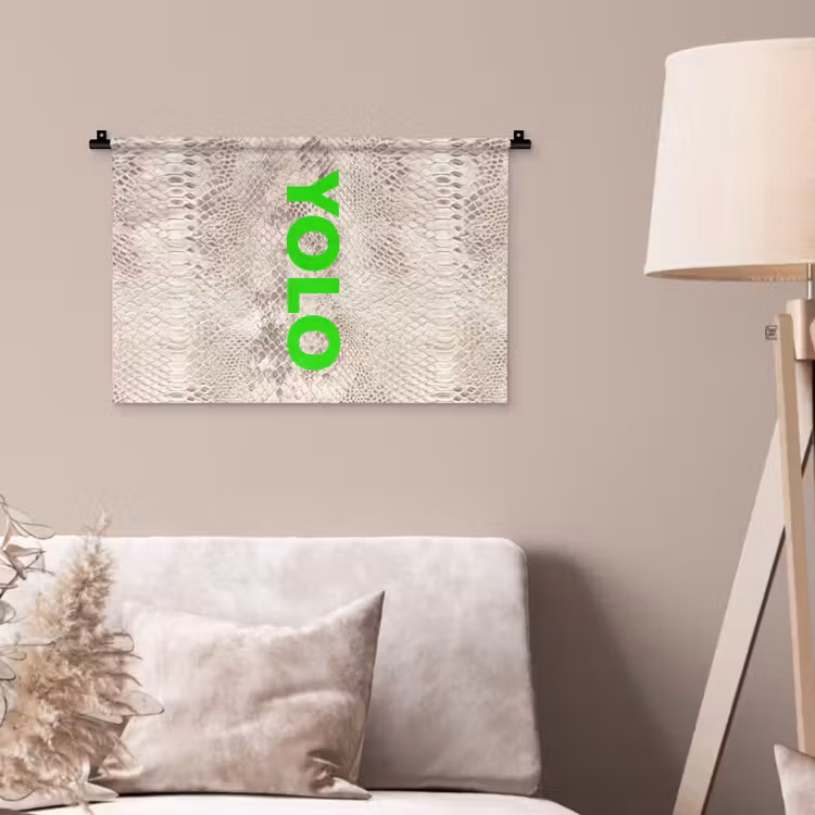 Wandkleed - YOLO - Groen - Neon - Slangenprnt — 2
