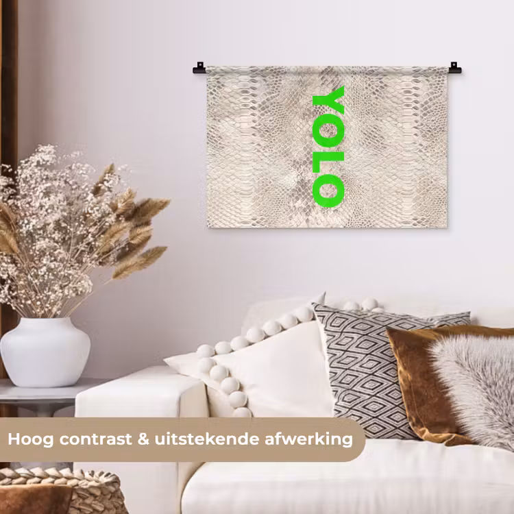 Wandkleed - YOLO - Groen - Neon - Slangenprnt — 4