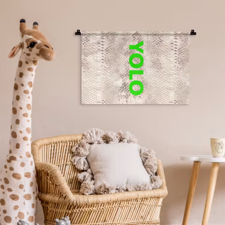 Wandkleed - YOLO - Groen - Neon - Slangenprnt — 5
