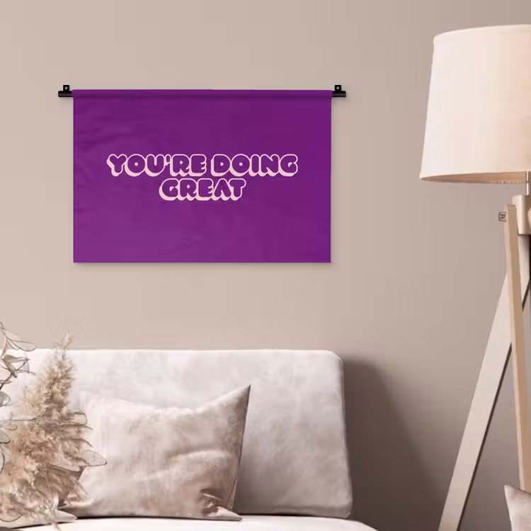 Wandkleed - You're doing great - Paars - Bubble letters — 2