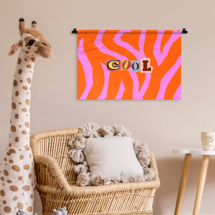Wandkleed - Zebraprint - Grafisch - COOL - Oranje — 5