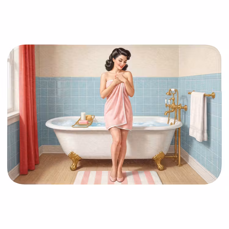 WC Mat - Badkamer - Vrouw - Roze — 1