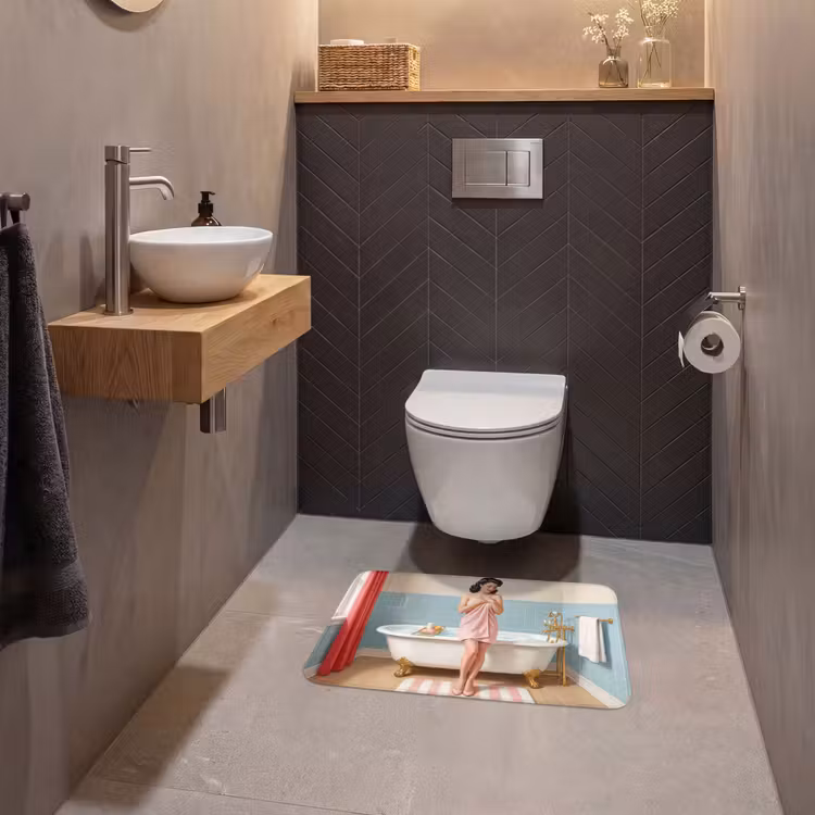WC Mat - Badkamer - Vrouw - Roze — 2