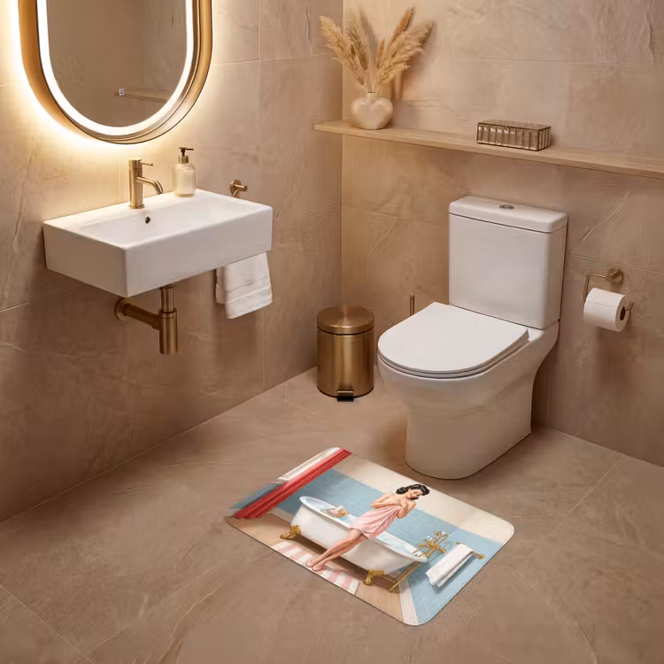 WC Mat - Badkamer - Vrouw - Roze — 4
