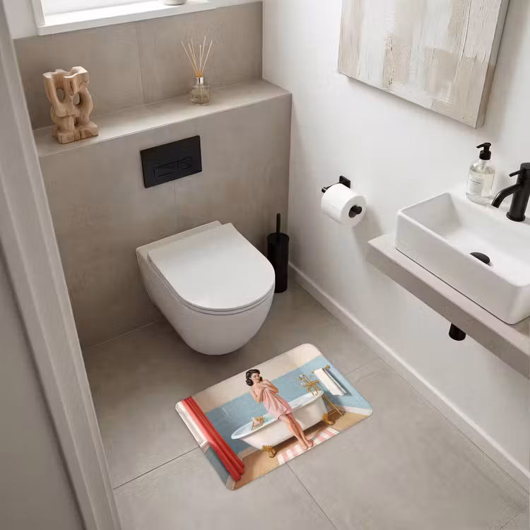 WC Mat - Badkamer - Vrouw - Roze — 6